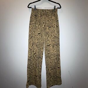 Bailey Rose Beige and Brown Squiggle Denim Pants